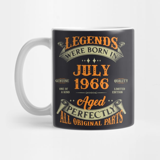 57th Birthday Gift Legends Born In July 1966 57 Years Old by Schoenberger Willard